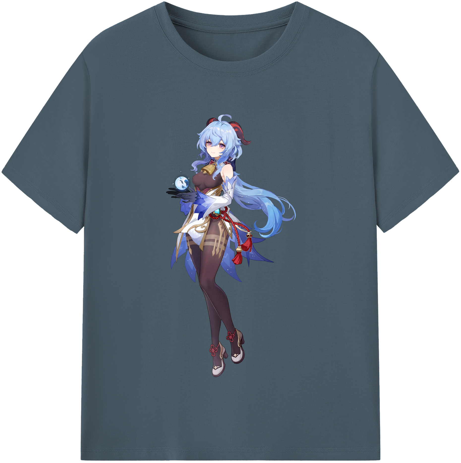 げんし神 甘雨 かんう genshin Ganyu 綿100％半袖Tシャツ（フロントプリント）